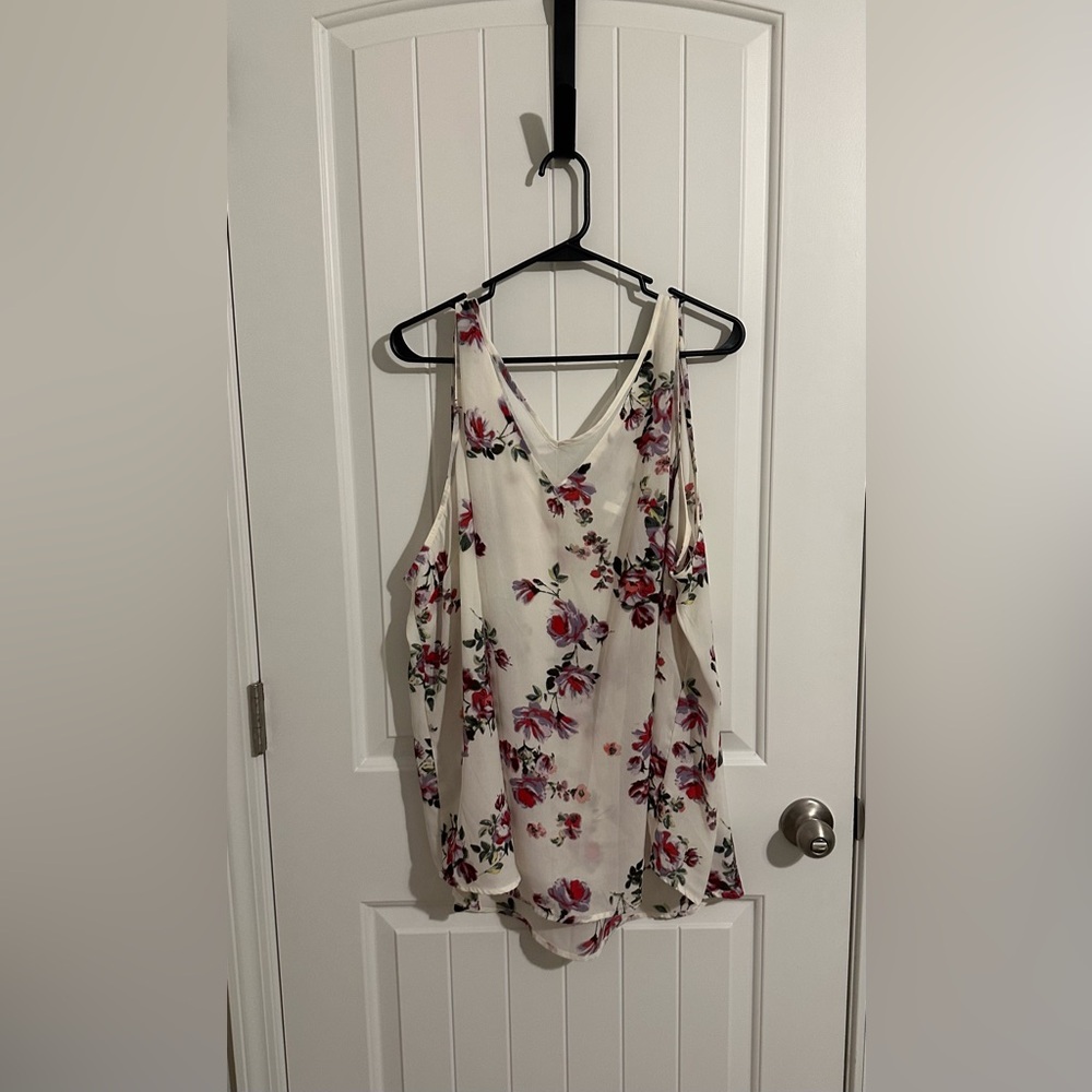 Maurices Cream Floral Tank Top